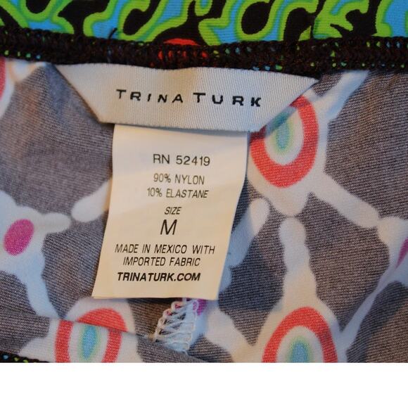 Trina Turk Venice Beach Wide Leg Pants Geometric Print Multicolor Size M - Picture 4 of 6